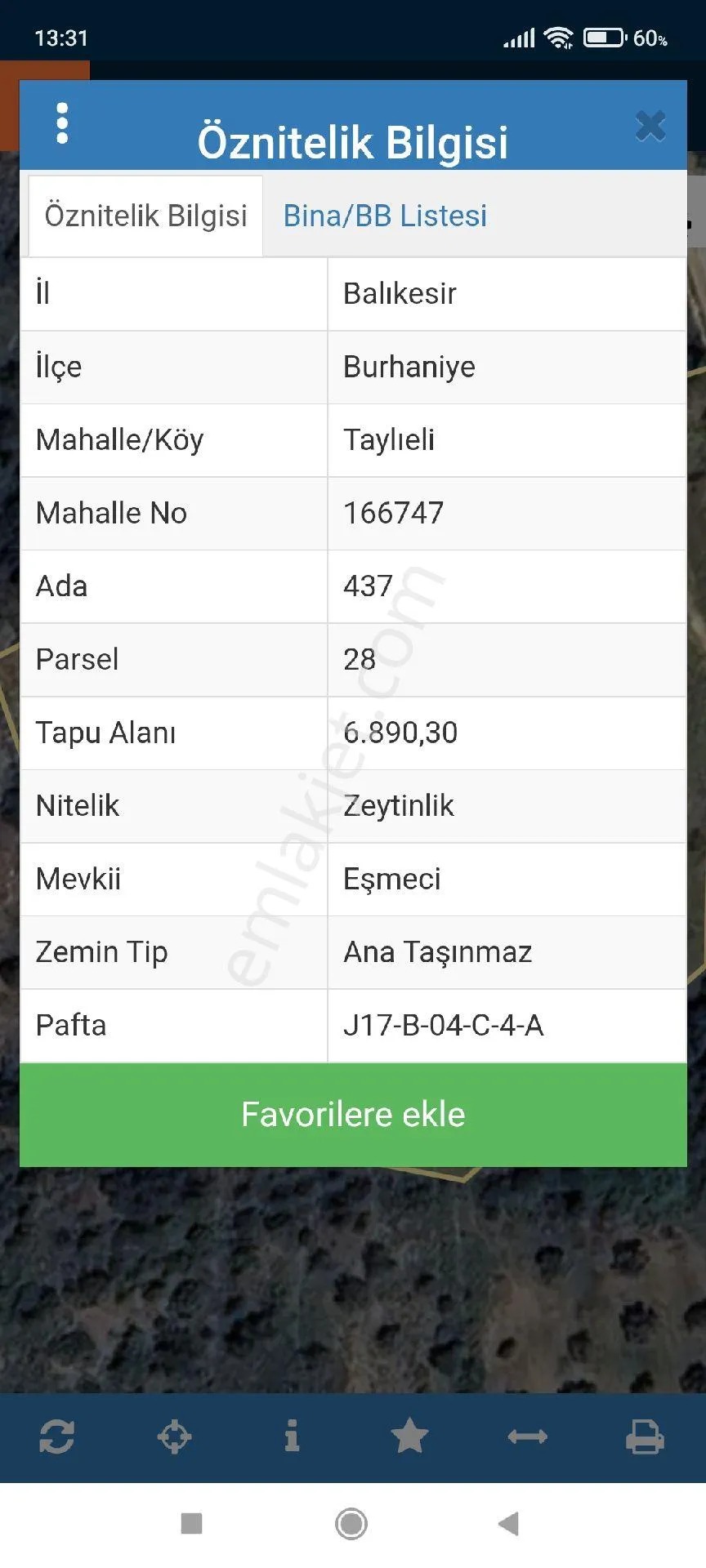 Balıkesir Burhaniye Taylieli De Satılık Zeytinlik