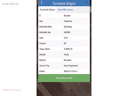 BURDUR YEŞİLOVA DEREKÖYDE 5800 M2 KREDİ KARTIYLA SATIYORUZ