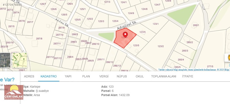 KOCAELİ KARTEPE SUADİYE 1432 MT ARSAMIZ - KOCAELİ KARTEPE