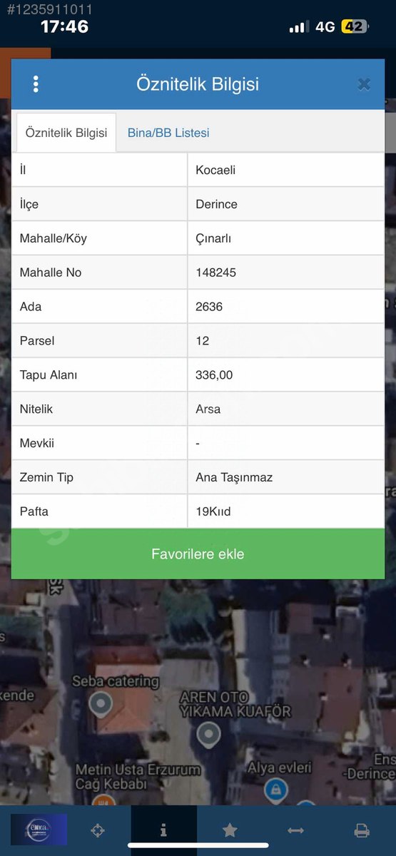 ENKA'DAN DERİNCE MERKEZDE 336 M2 ARSALI SATILIK 4 KATLI BİNA