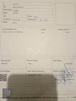 HATAY İSKENDERUN CEBİKE MAH SATILIK 493 M2 İMARLI PARSEL