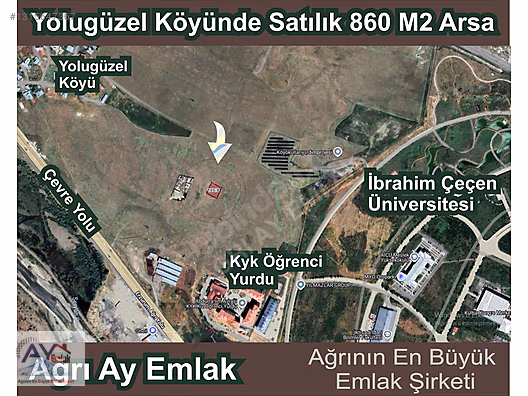 Yolugüzel'de Üniversite Yanı Satılık 860m² İmarlı Arsa