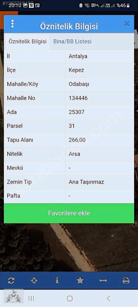 ODABAŞI PALM CTY VİLLALAR YAKININDA İMARLI VİLLA ARSASI
