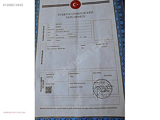 KEMER AKÇAÖREN KÖYÜ İLE KORKUTELİ SÖBÜCE YAYLASI ARASI 33300M2