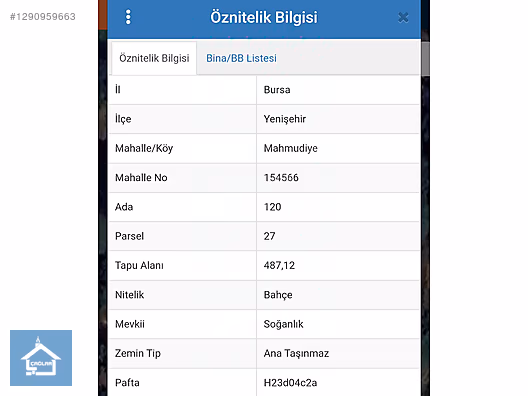 ÇAĞLAR'DAN MAHMUDİYEDE 487m2 20 ADET CEVİZ AĞAÇLI SATILIK BAHÇE - BURSA YENİŞEHİR