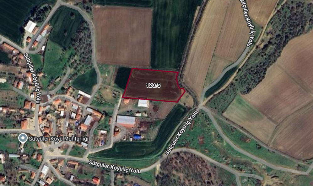 EDİRNE ENEZ SÜTÇÜLER   KÖYÜNDE  8.196  M²  TARLA  SATILIKTIR