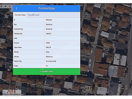 Serdivan Bahçelievler'de Köşe Konumlu 258.7 m² Konut İmarlı Arsa