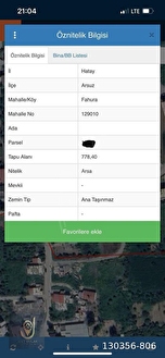 HATAY ARSUZ ÖVÜNDÜK MAHHALLESİ SATILIK 778 m2 PARSEL