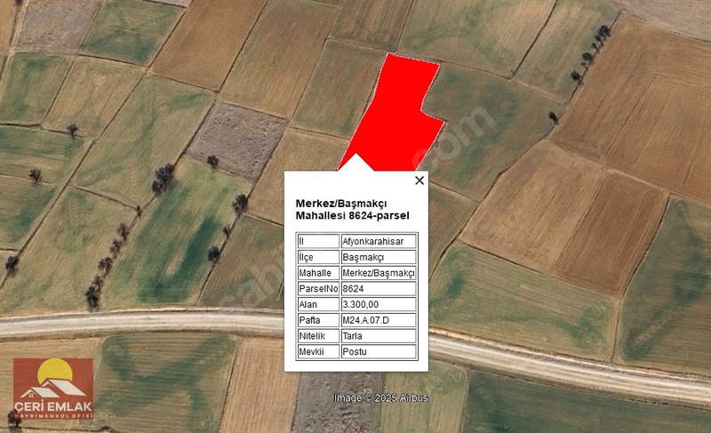 AFYON BAŞMAKÇI MERKEZ 3300 MT²TARLAMIZ SATILIKTIR