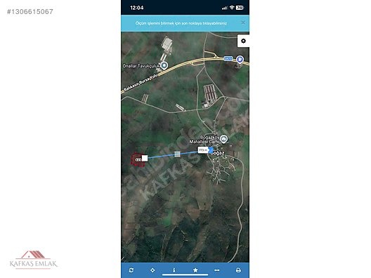 KAFKAS'TAN MUSTAFAKEMALPAŞA BOĞAZKÖY'DE 20.200 M2 TARLA