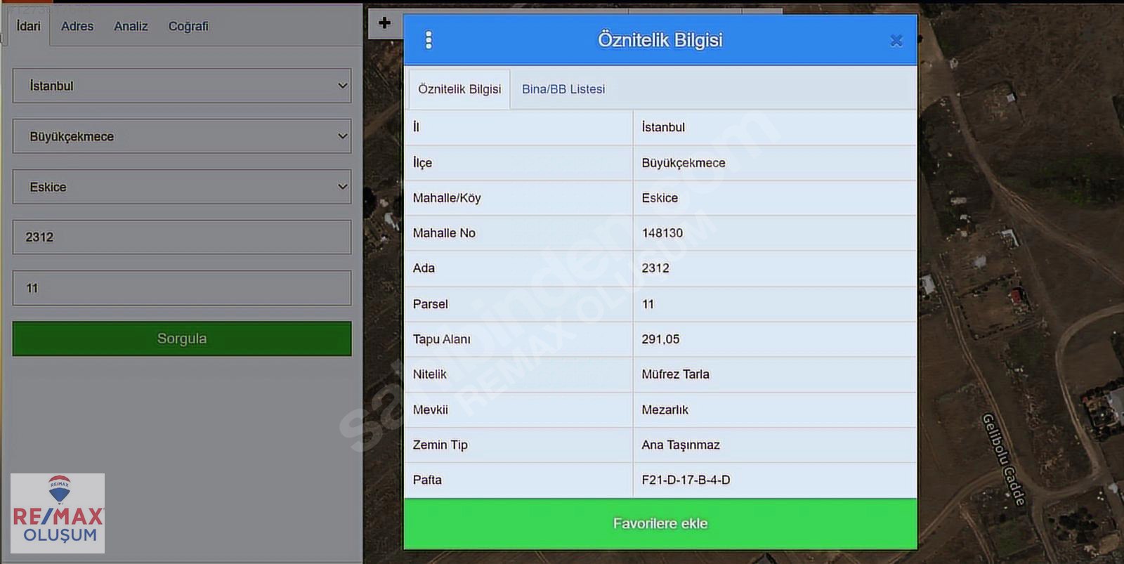 BÜYÜKÇEKMECE ESKİCE MEVKİİNDE 291m² YOLA VE GÖLE YAKIN AZ EĞİMLİ