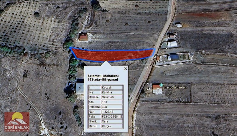 KOCAELİ KANDIRA SELAMETLİ 1322 MT² ARSAMIZ SATILIKTIR
