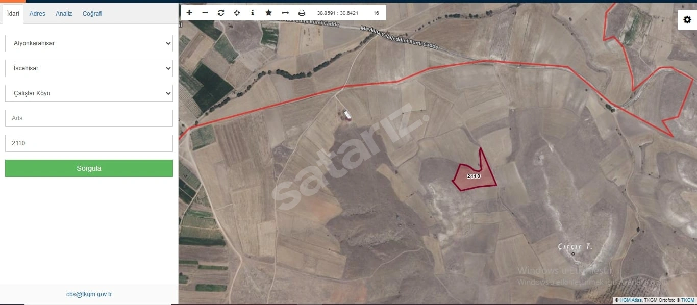 SEFİR EMLAKTAN AFYON İSCEHİSAR ÇALIŞLAR KÖYÜ ÇIKRIK KASABASI SINIRINDA 10770 m² 