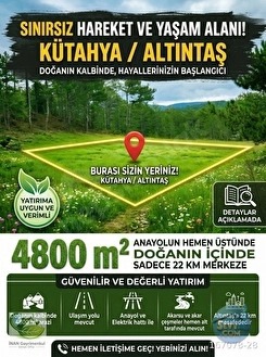 🚨 KÜTAHYA / ALTINTAŞ'TA DOĞANIN İÇİNDE 4800 M2 ARAZİ 🚨