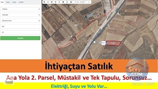 Anayola 2. Parsel Konumu Güzel Yatırımlık Tarla