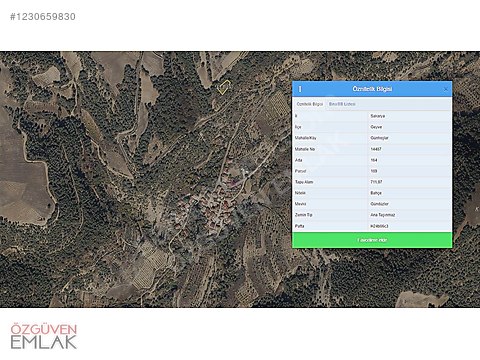 Geyve Günhoşlar köyüne 300 metre mesafede 712 m2 tarla