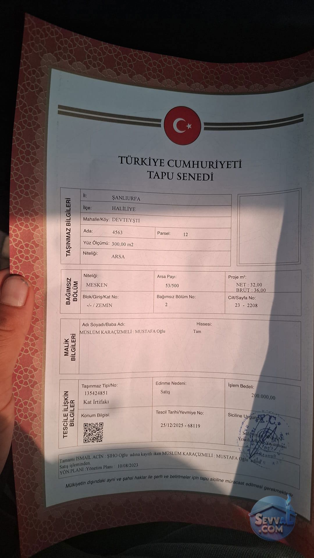 DEVTEŞTİ MAH. YÜKSEK GİTİŞ KAT 3 ODALI 100 m2 ARKA CEPHE SIFIR DENGİNDE 