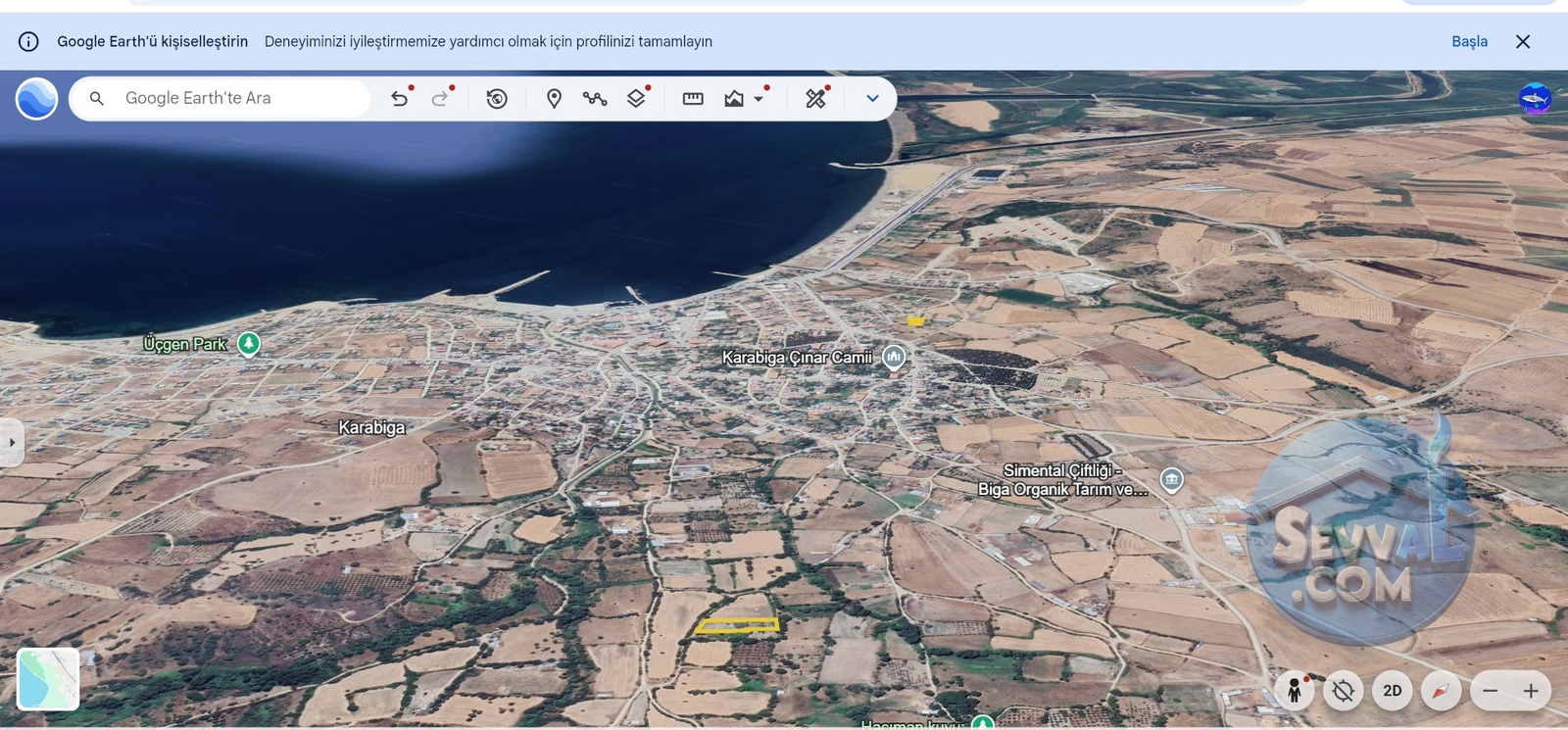 ÇANAKKALE BİGA SATILIK TARLA 2 DÖNÜM