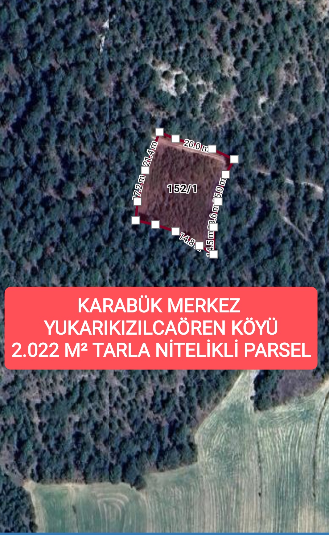 KARABÜK MERKEZ YUKARI KIZILCAÖREN KÖYÜNDE 2.022 M² MÜSTAKİL TAPULU, UYGUN FİYATL - KARABÜK MERKEZ fotoğraf 4