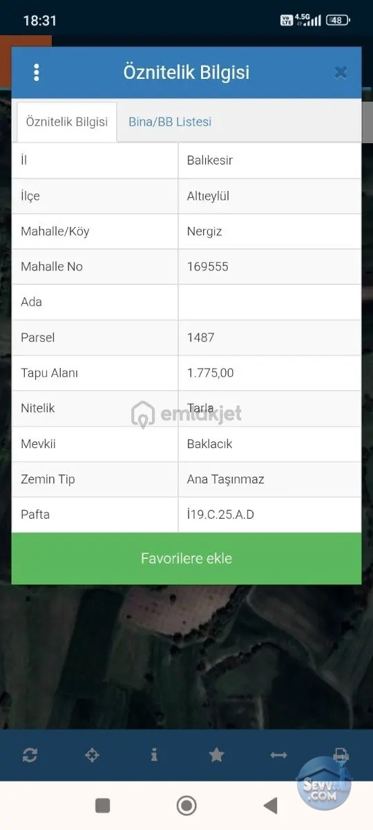 Balıkesir Nergiz Mahallesinde Fırsat Arazi