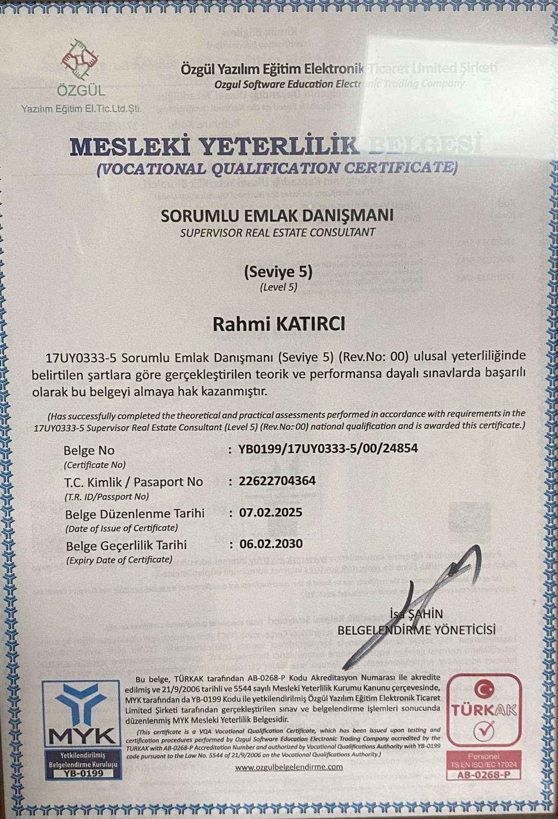 Seviye 5 Belgesi